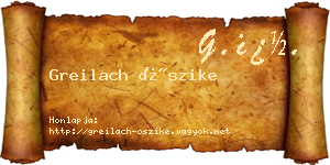 Greilach Őszike névjegykártya